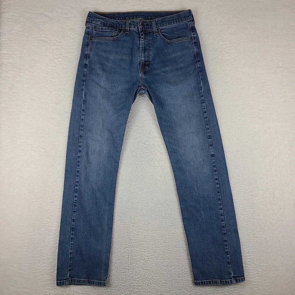 Levi's 506 Jeans Mens 34x32 Blue Straight Medium Wash Denim